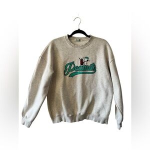 Vintage Peanuts Light Gray Sweatshirt size Large made in Korea